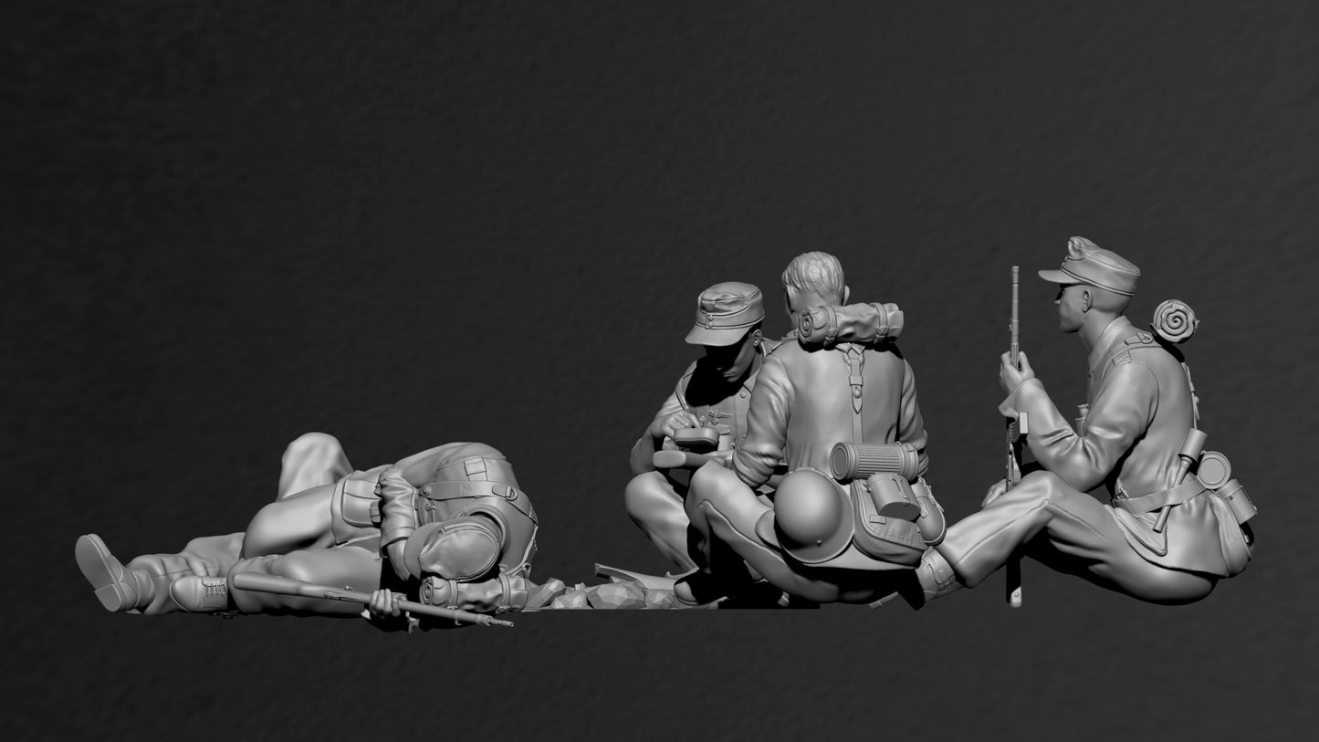 1/16 5pcs Resin Model Kit German Soldiers Infantry WW2 Unpainted