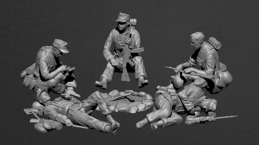 1/16 5pcs Resin Model Kit German Soldiers Infantry WW2 Unpainted