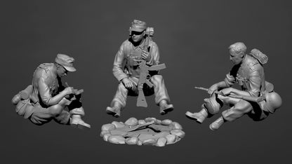 1/16 3pcs Resin Model Kit German Soldiers on Rest Infantry WW2 Unpainted