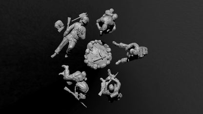 1/16 5pcs Resin Model Kit German Soldiers Infantry WW2 Unpainted