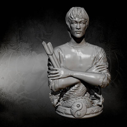 220mm BUST 3D Print Model Kit Bruce Lee Master of Martial Arts Movie Unpainted
