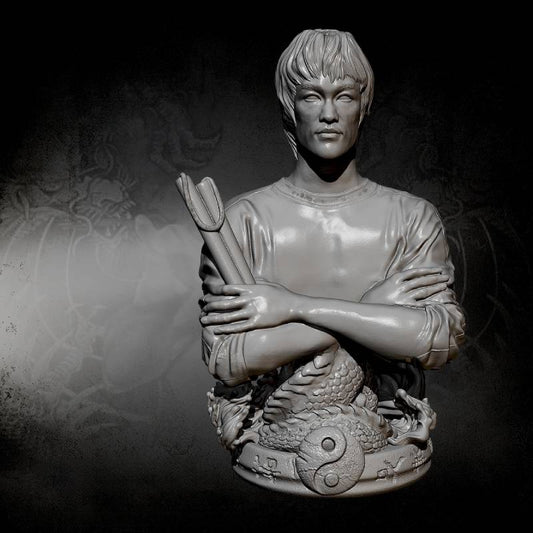 450mm BUST 3D Print Model Kit Bruce Lee Master of Martial Arts Movie Unpainted
