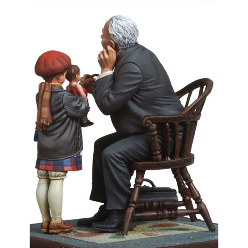 1/32 Resin Model Kit Grandfather & Granddaughter Doctor & Child Unpainted