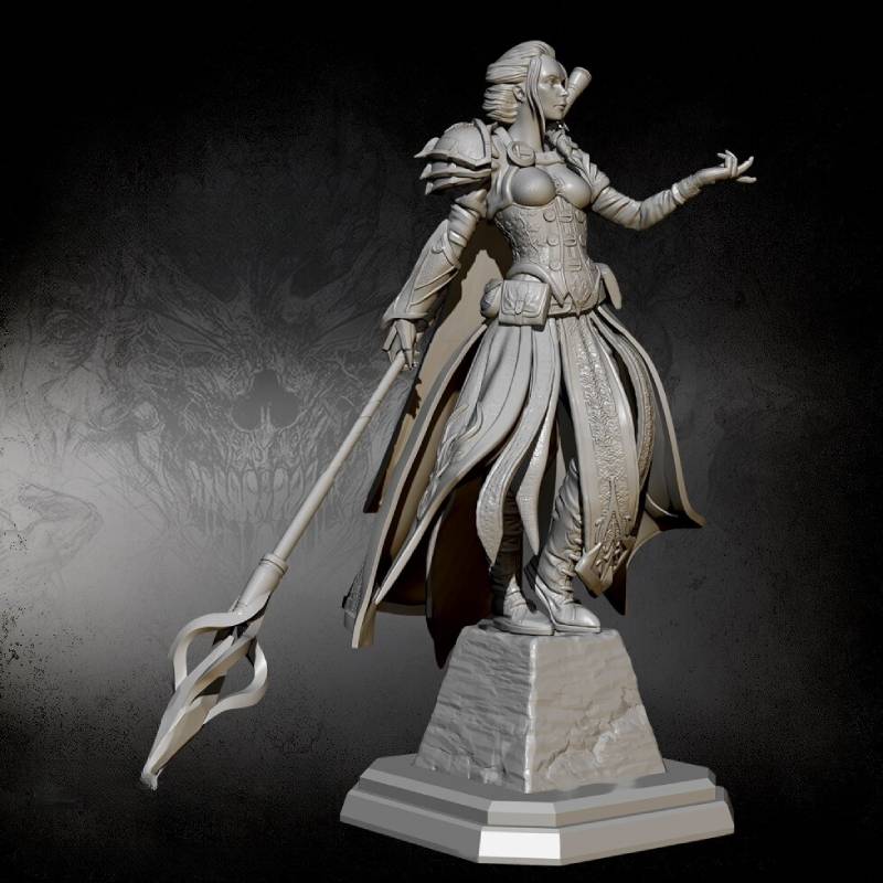 75mm Resin Model Kit Beautiful Girl High Priestess Jaina TD-2222 Unpainted