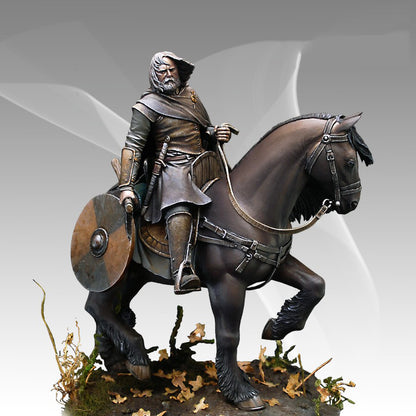 1/32 Resin Model Kit Medieval Rider Warrior Horseback Unpainted