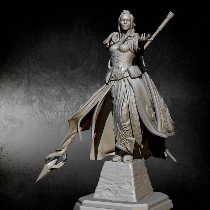 75mm Resin Model Kit Beautiful Girl High Priestess Jaina TD-2222 Unpainted