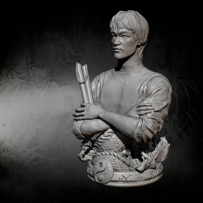220mm BUST 3D Print Model Kit Bruce Lee Master of Martial Arts Movie Unpainted
