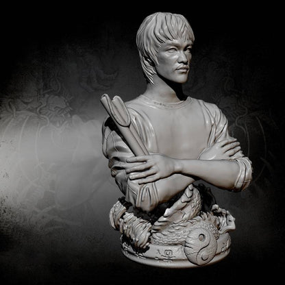 220mm BUST 3D Print Model Kit Bruce Lee Master of Martial Arts Movie Unpainted