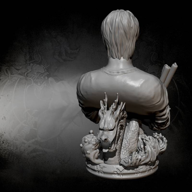 220mm BUST 3D Print Model Kit Bruce Lee Master of Martial Arts Movie Unpainted