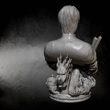 220mm BUST 3D Print Model Kit Bruce Lee Master of Martial Arts Movie Unpainted