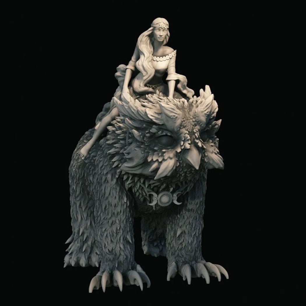 Digital STL The green maiden & The owlbear Beautiful Girl