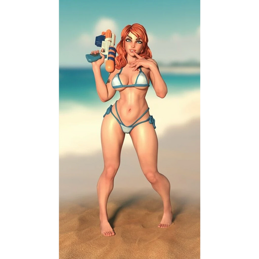 Digital STL Beatrix With Water Gun Beautiful Girl