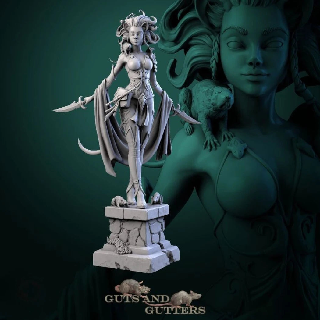 Digital STL Rat Lady Beautiful Girl