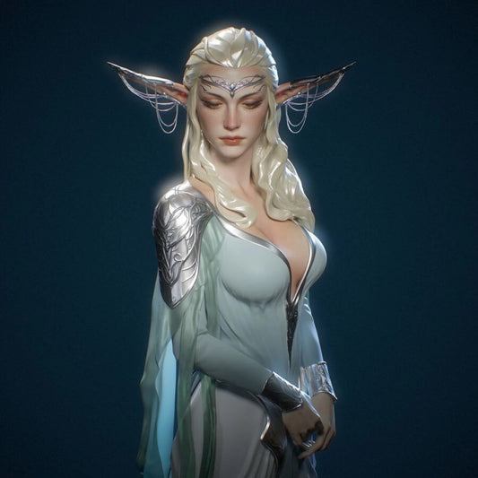 Digital STL Elf Beautiful Girl