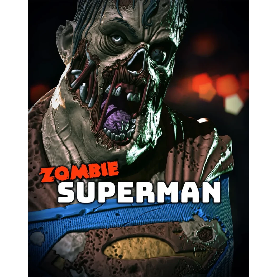 Digital STL Zombie Superman Bust