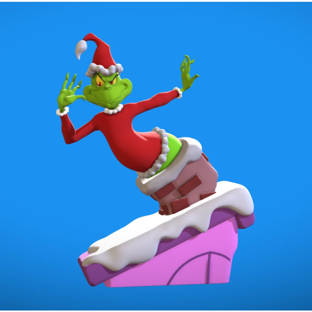 Digital STL Grinch on the Chimney
