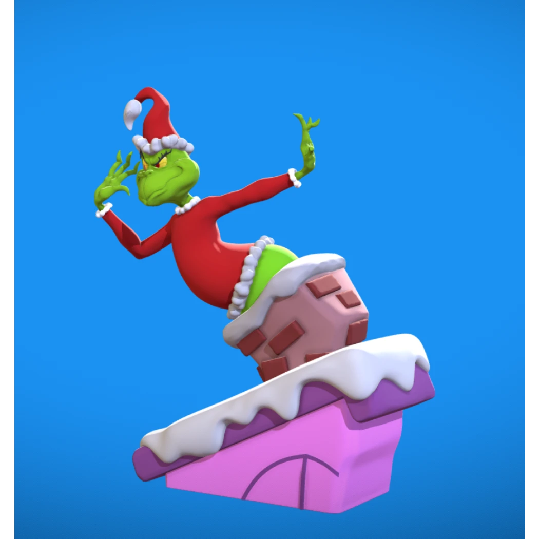 Digital STL Grinch on the Chimney