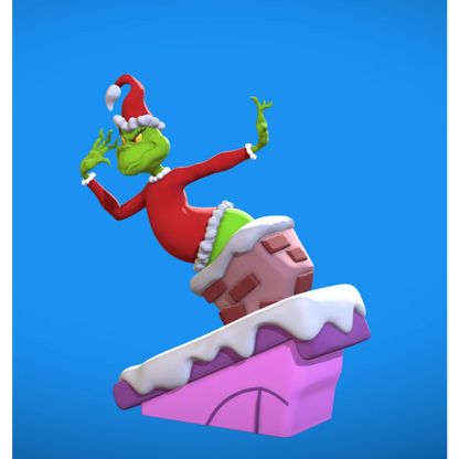 Digital STL Grinch on the Chimney