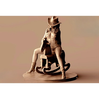 Digital STL Toy Cowboy Sexy Girl