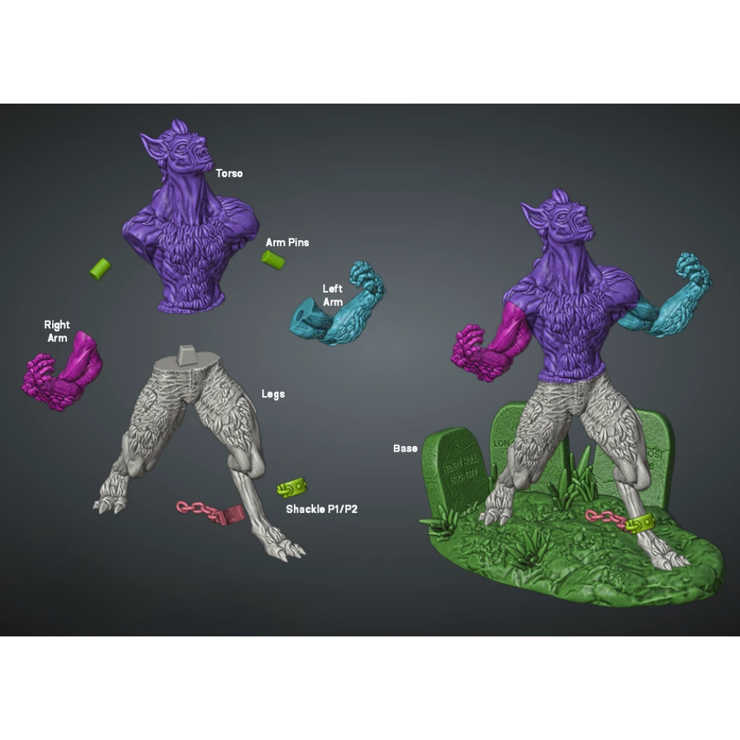 Digital STL Wolf Man