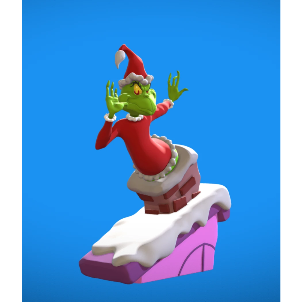 Digital STL Grinch on the Chimney
