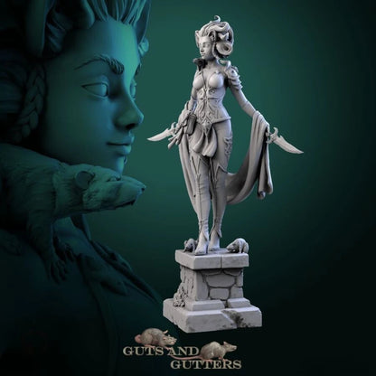 Digital STL Rat Lady Beautiful Girl