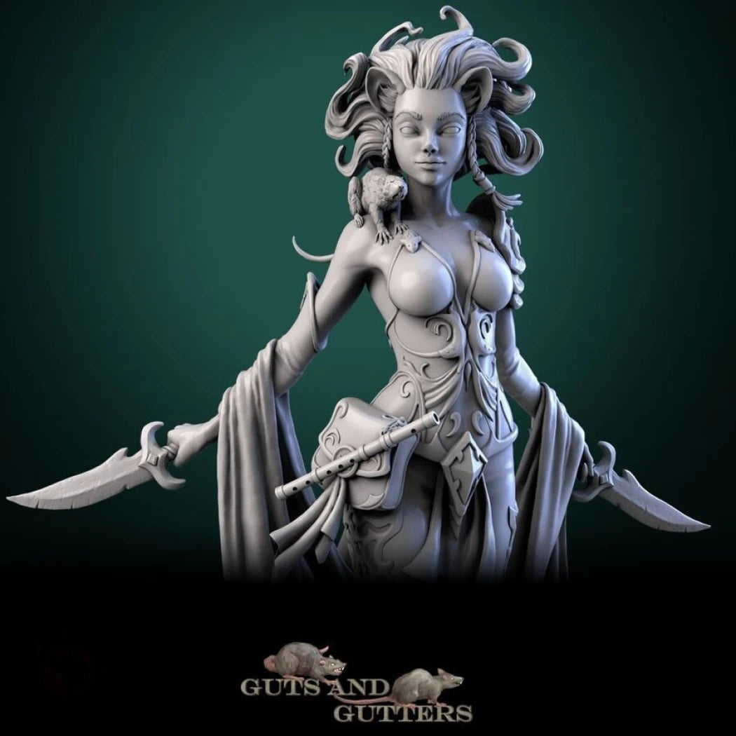 Digital STL Rat Lady Beautiful Girl