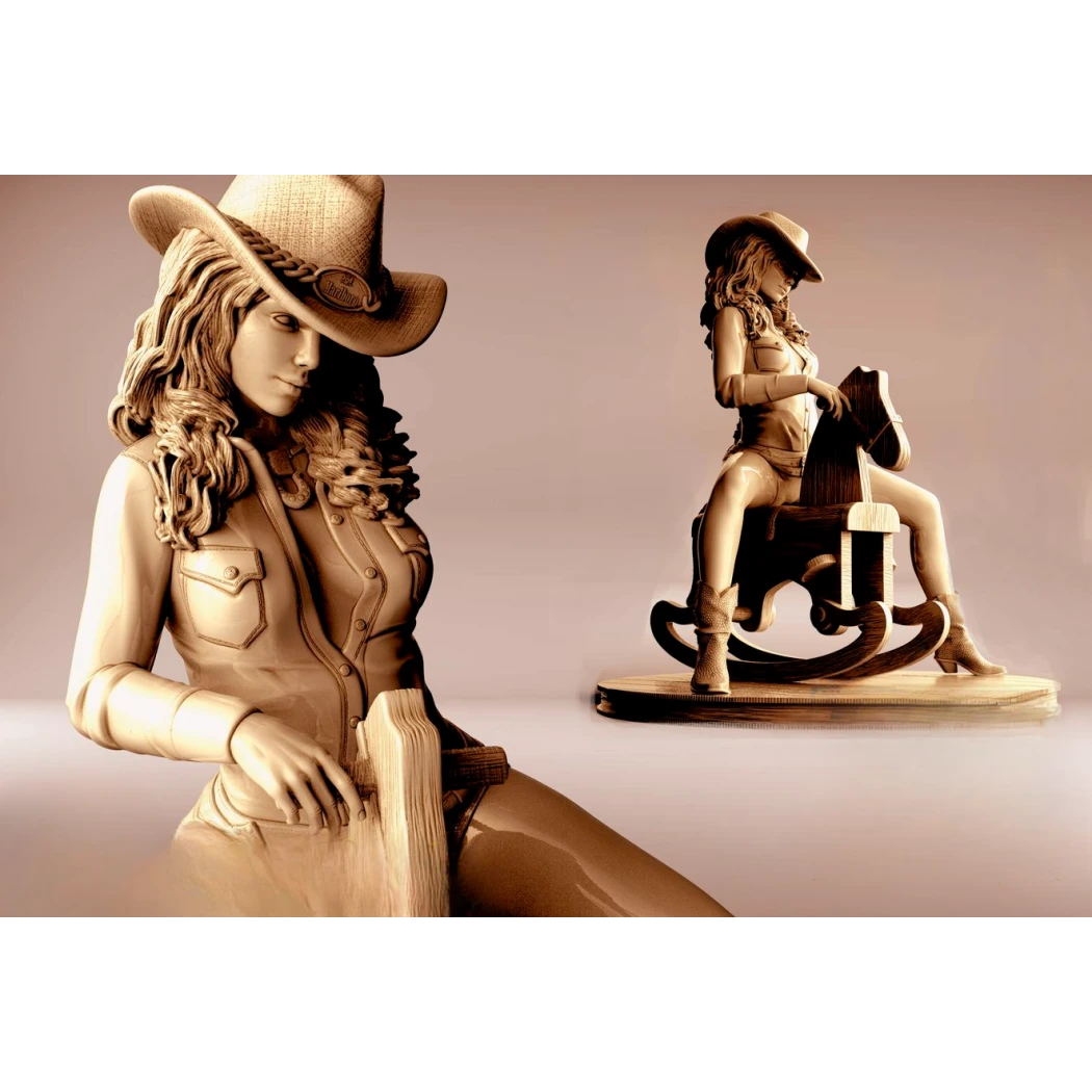 Digital STL Toy Cowboy Sexy Girl