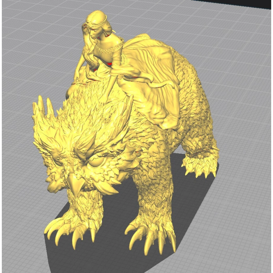 Digital STL The green maiden & The owlbear Beautiful Girl