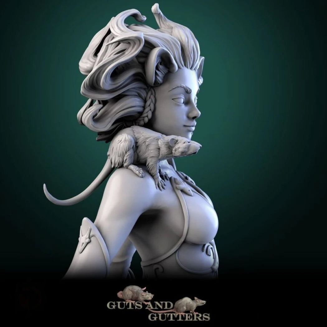 Digital STL Rat Lady Beautiful Girl