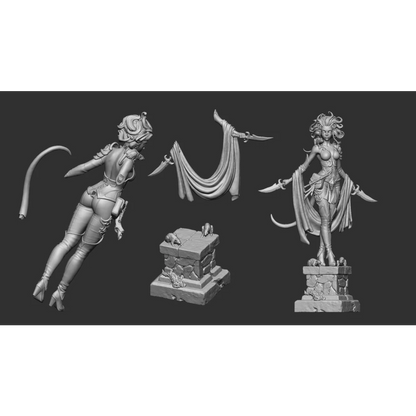 Digital STL Rat Lady Beautiful Girl