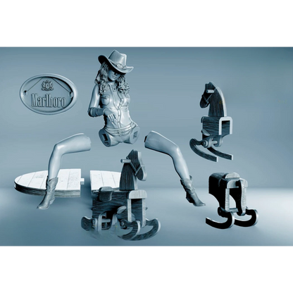 Digital STL Toy Cowboy Sexy Girl