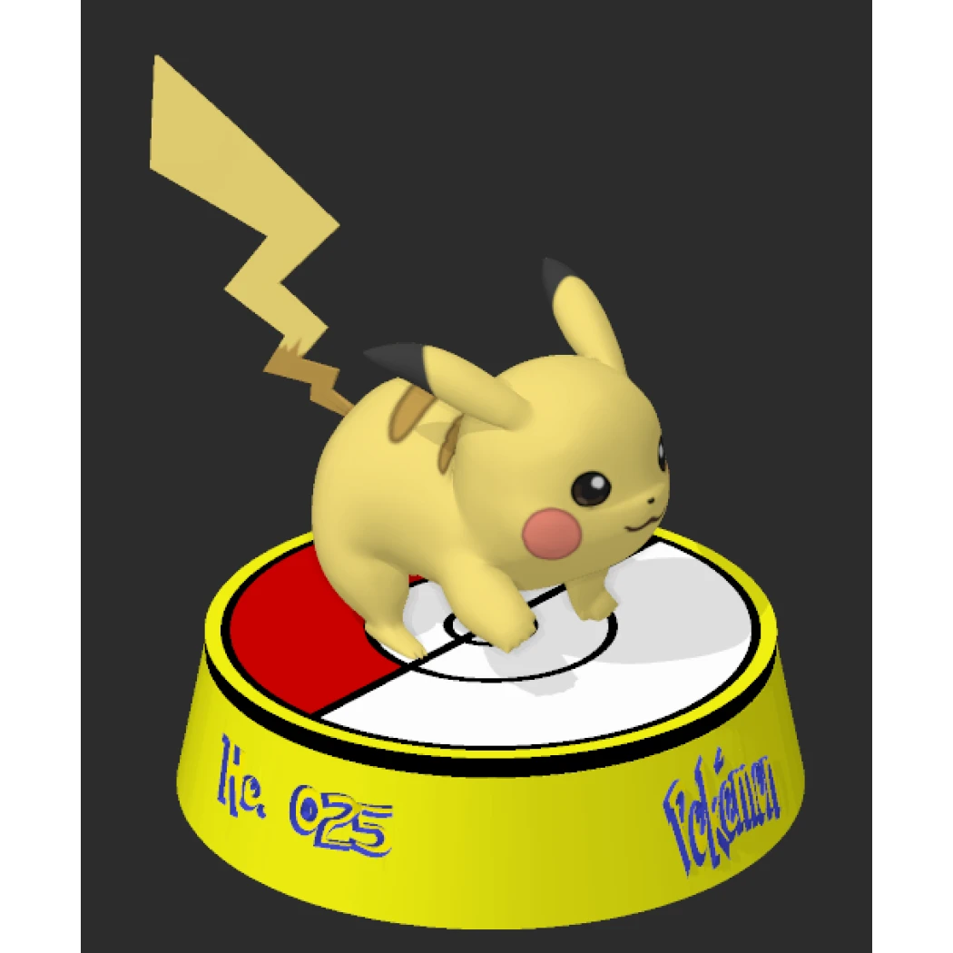 Digital STL Pikachu on Base
