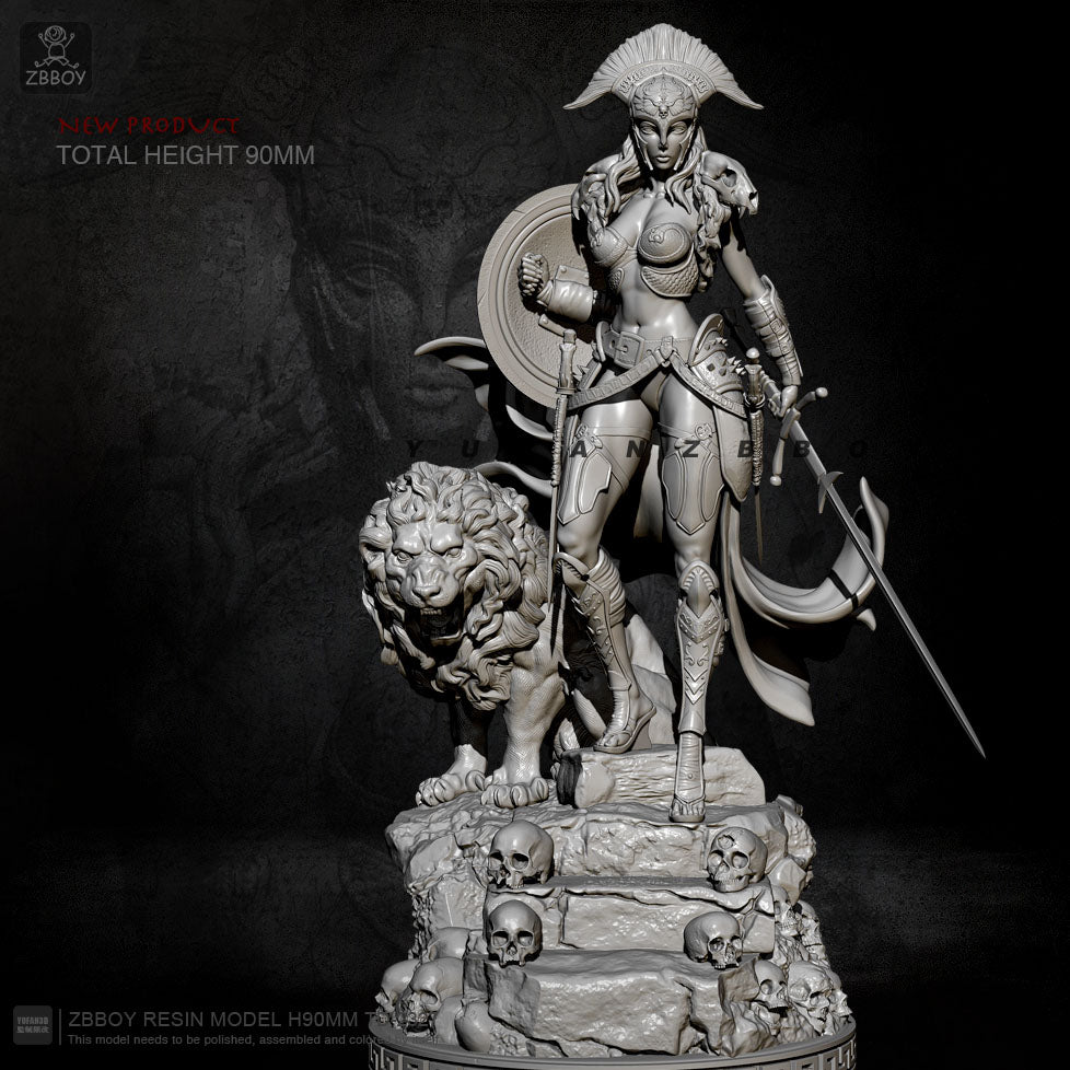 1/24 75mm Resin Model Kit Beautiful Girl Goddess of War TD-2327 Unpainted