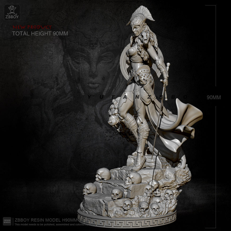 1/24 75mm Resin Model Kit Beautiful Girl Goddess of War TD-2327 Unpainted