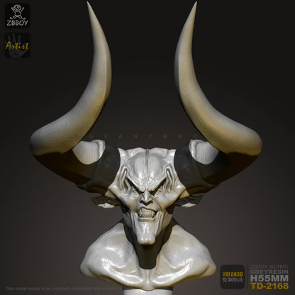 55mm Resin Model Kit Warrior Hell Demon Head TD-2168 Unpainted