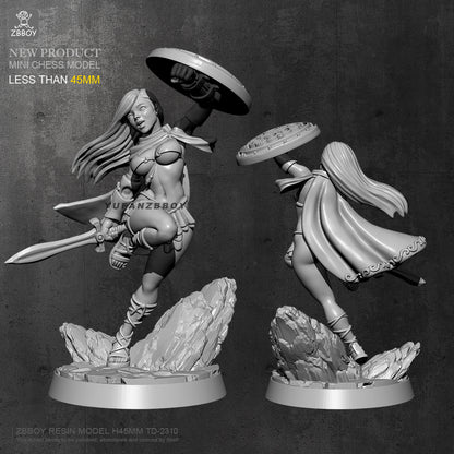 45mm Resin Model Kit Beautiful Girl Woman Fairy Warrior TD-2310 Unpainted