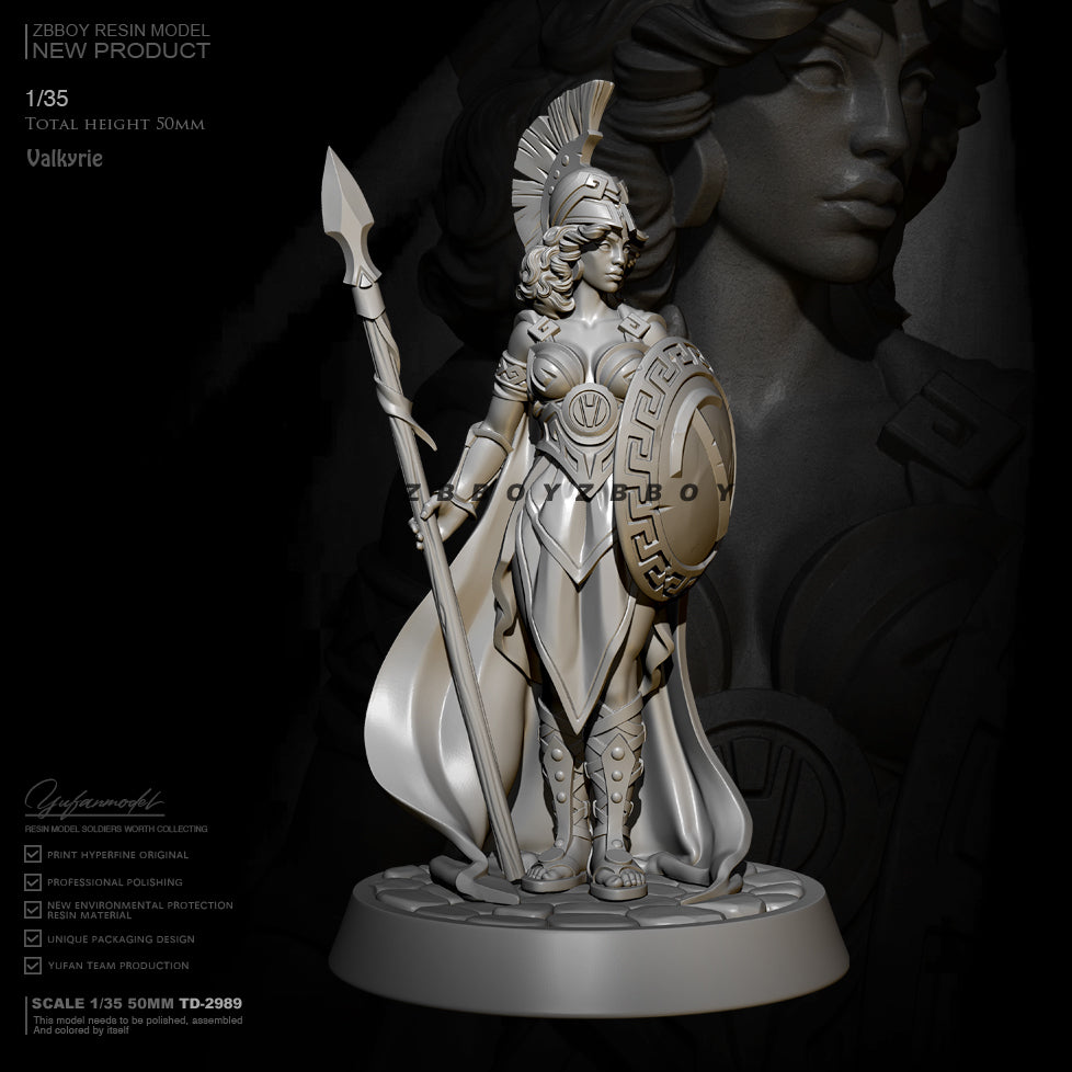 1/35 50mm Resin Model Kit Beautiful Girl Greek Warrior Athena TD-2989 Unpainted