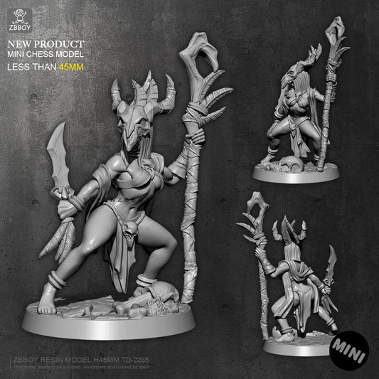 45mm Resin Model Kit Beautiful Girl Shaman Raven TD-2268B Unpainted