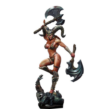 1/24 Resin Model Kit Beautiful Girl Barbarian Warrior Battle Unpainted