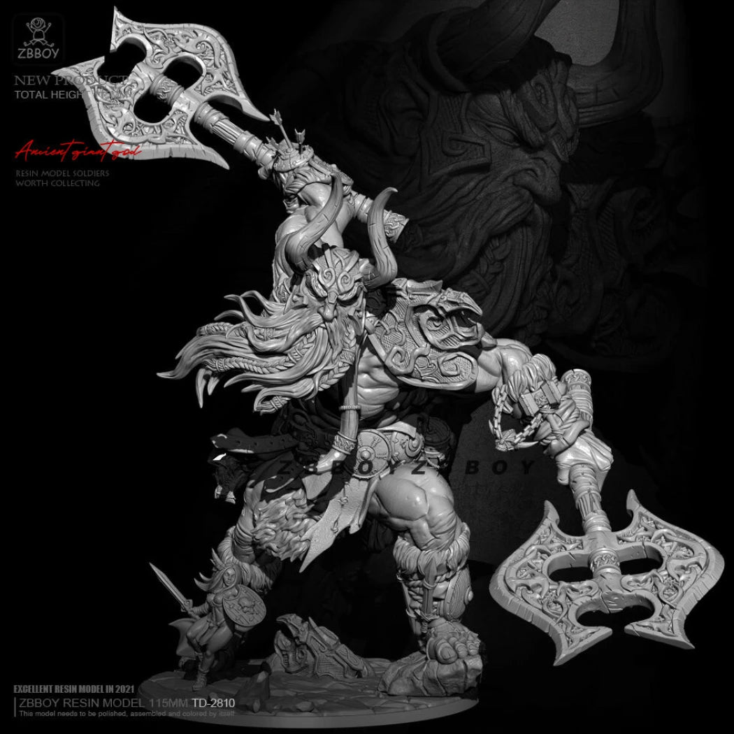 100mm 3D Print Model Kit Warrior Dwarf Berserk TD-2810 Unpainted