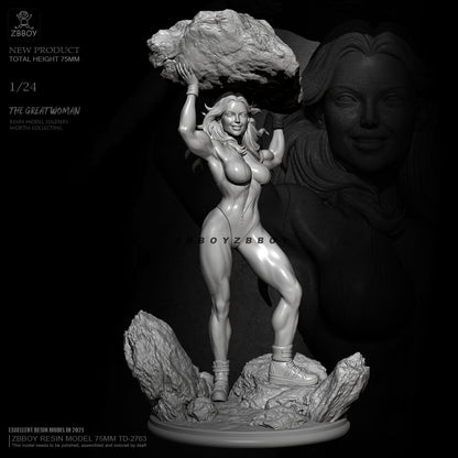 1/24 75mm Resin Superhero Model Kit Great Woman Beautiful Girl TD-2763 Unpainted