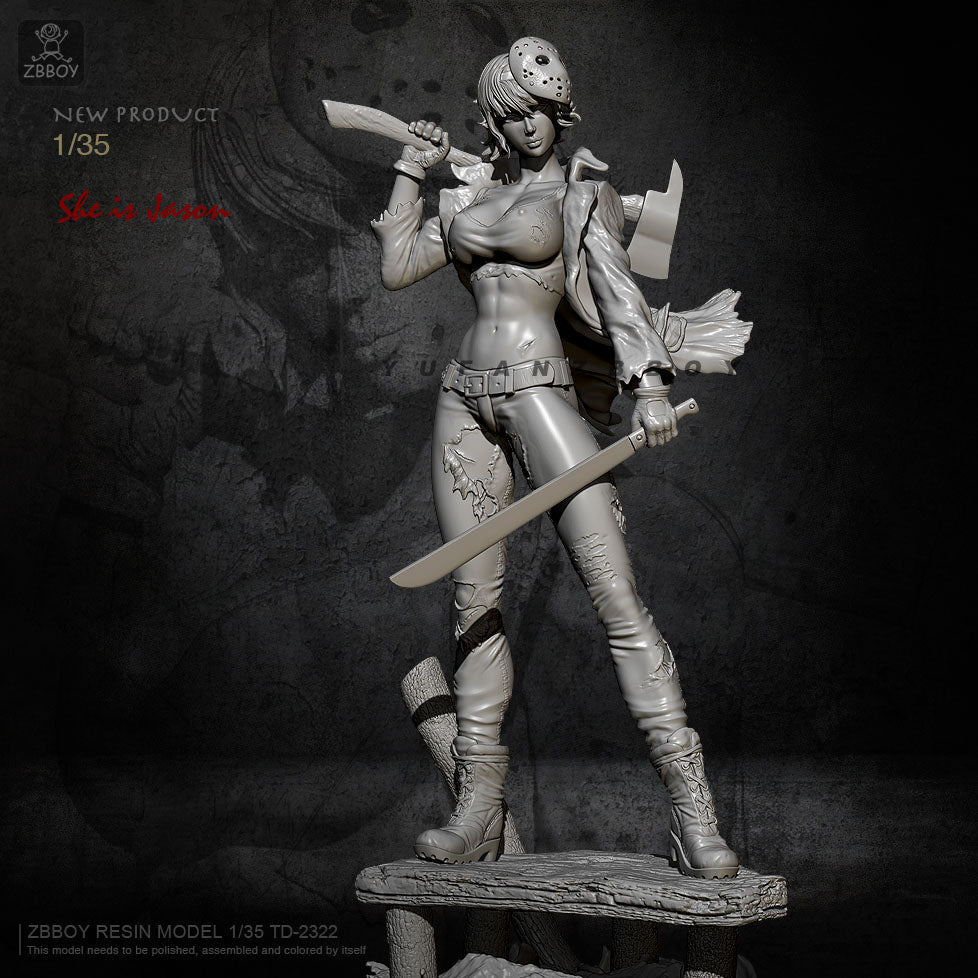 1/35 Resin Model Kit Beautiful Girl Woman Jason Woman TD-2322 Unpainte ...
