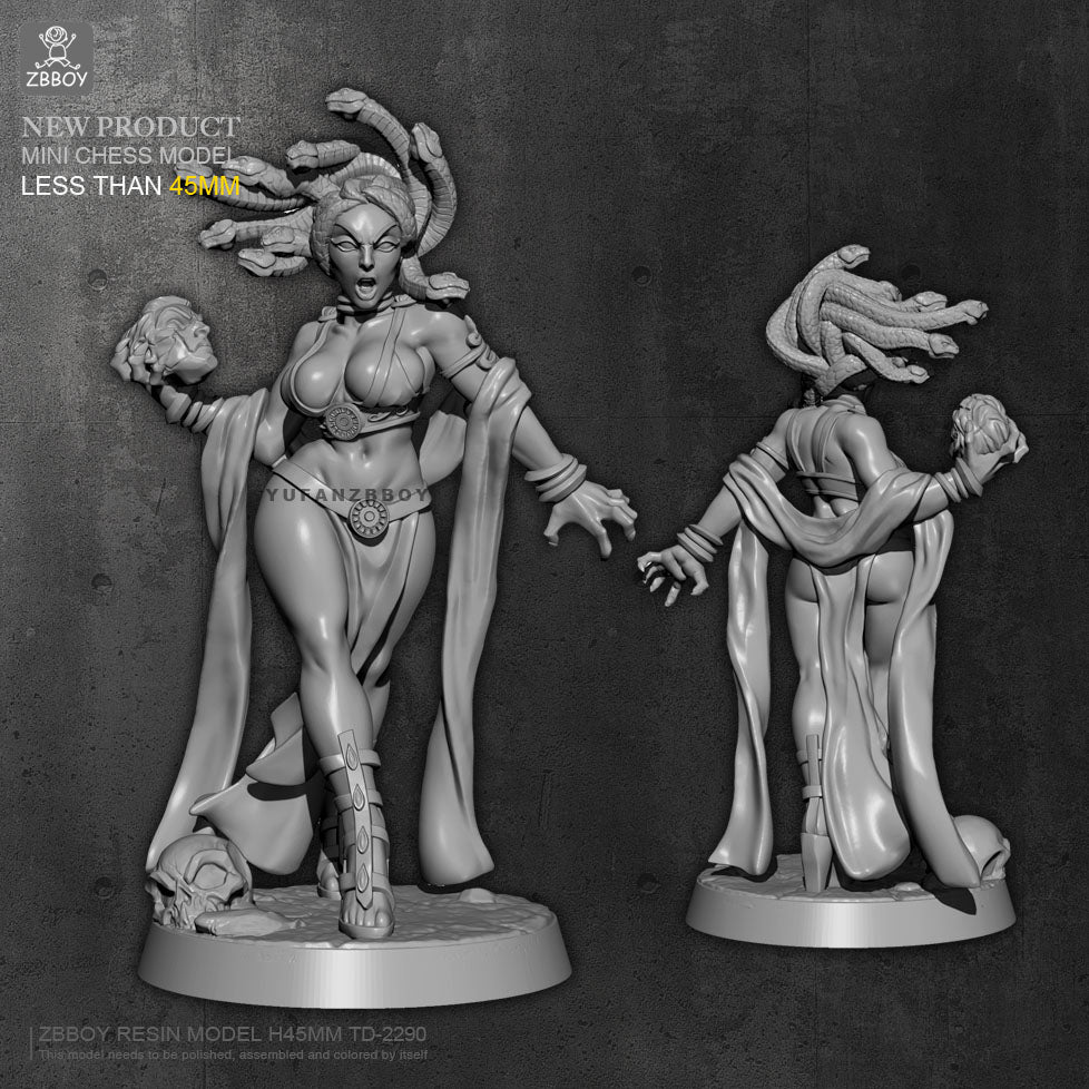 45mm Resin Model Kit Beautiful Girl Woman Medusa TD-2290 Unpainted