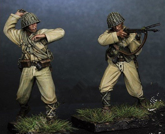 1/35 2pcs Resin Model Kit Japanese Soldiers Infantry WW2 Unpainted