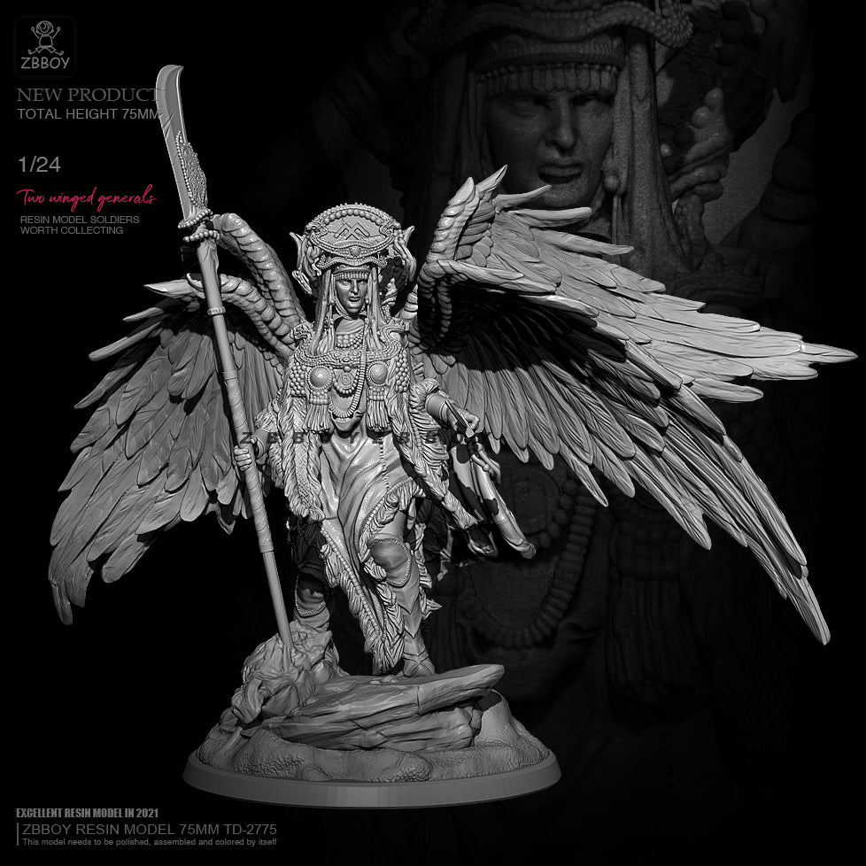 1/24 75mm Resin Model Kit Warrior Winged God Angel TD-2775 Unpainted