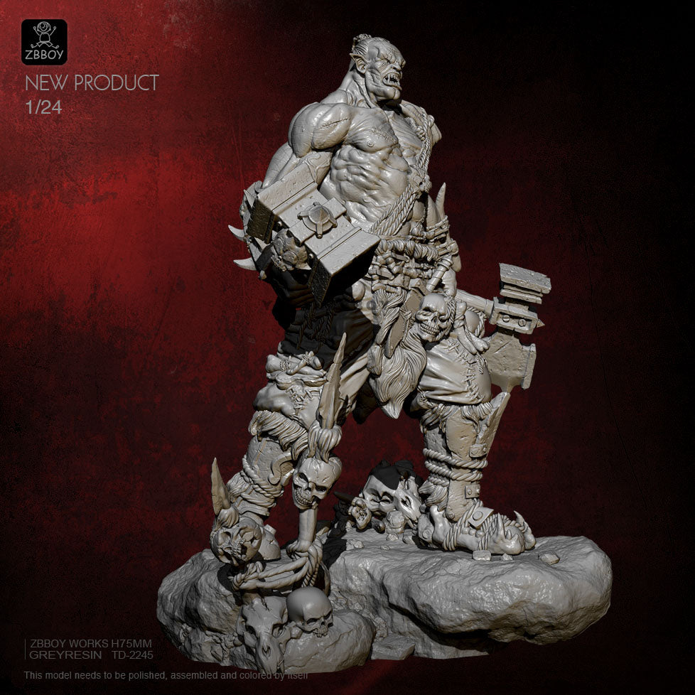 1/24 75mm Resin Model Kit Orc Warrior Berserker Warcraft TD-2245 Unpainted