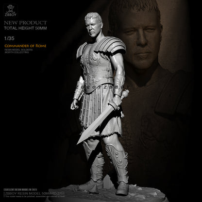 1/35 50mm Resin Model Kit Roman Gladiator General Maximus TD-2751 Unpainted