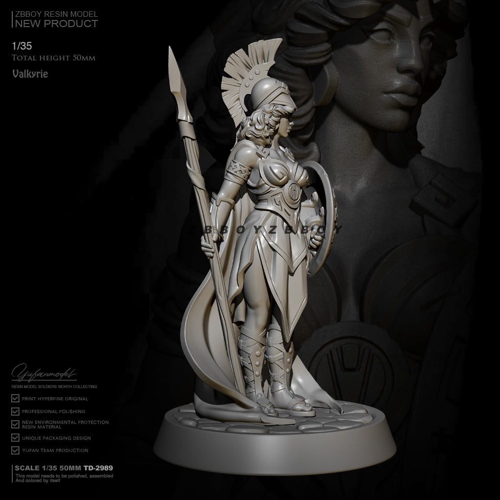 1/35 50mm Resin Model Kit Beautiful Girl Greek Warrior Athena TD-2989 Unpainted