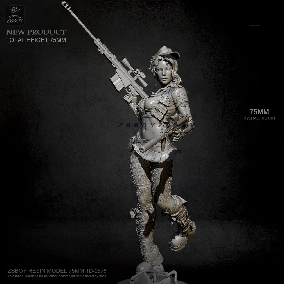 1/24 Resin Model Kit Beautiful Girl Shooter Alice TD-2578 Unpainted ...